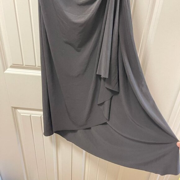 Vintage Draped V-neck Sleevless Dress Black – XS/S - Picture 7 of 11